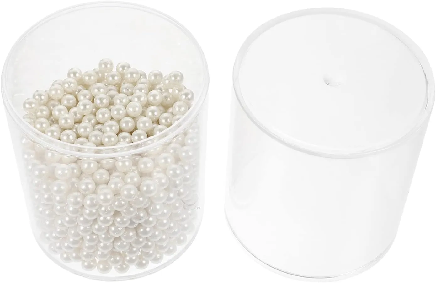 1 Set Plastic Brush Pot Makeup Organizer Compact Stationery Container with Dustproof Cover for Travel and Home Use Durable Pearl and Transparent Design
