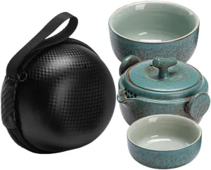 1 Set Traveling Kung Fu Tea Set Compact Ceramic Teapot and Cups for Individual Use Lightweight Portable Design for Tea Lovers for Travel and Cultural Experiences