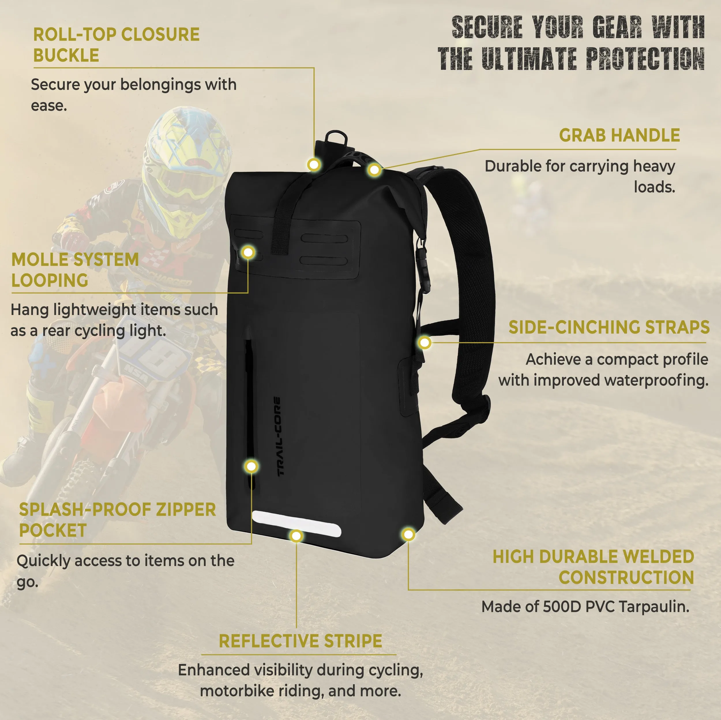 100% Waterproof Dry Bag Backpack