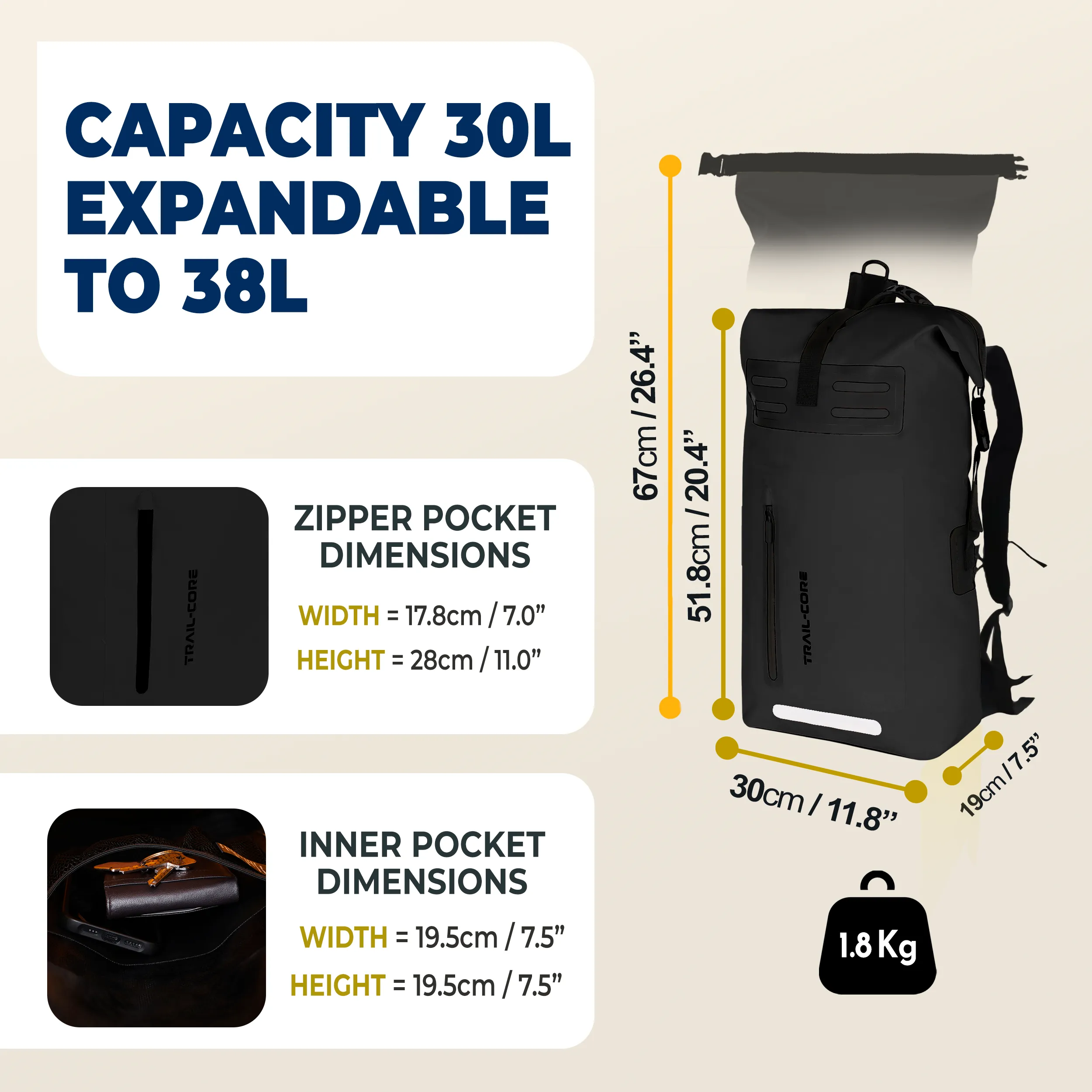 100% Waterproof Dry Bag Backpack