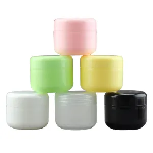 100Pcs 10g/20g/30g/50g/100g Plastic Empty Travel Cosmetic Jar Makeup Container Bottle Vial Face Cream Eyeshadow Lip Balm Lotion Sample Pot Nail Art Gel Mask Pack Box (10g,White)