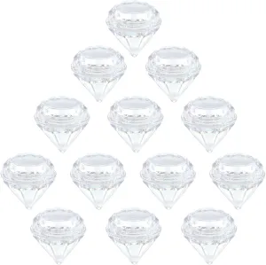 100Pcs 5Gram Empty Diamond Shape Plastic Clear Cosmetic Refillable Pot Jars Bottles Make up Cosmetic Containers with Lids for Eye Shadow Lip Balm Face Creams Lotion Nail Powder