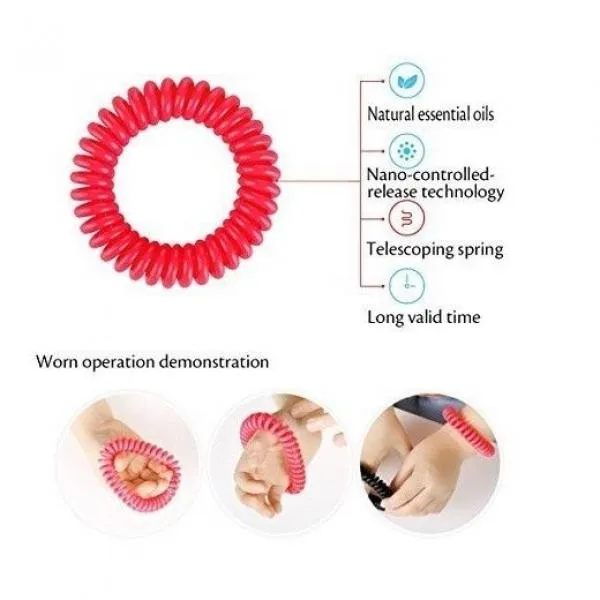 10PCs/lot Outdoor Mosquito Repellent Bracelet Spiral Wrist Hair Band Pest Control Random Color