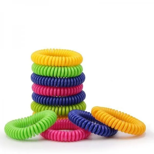 10PCs/lot Outdoor Mosquito Repellent Bracelet Spiral Wrist Hair Band Pest Control Random Color