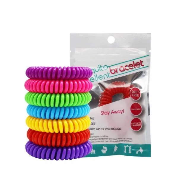 10PCs/lot Outdoor Mosquito Repellent Bracelet Spiral Wrist Hair Band Pest Control Random Color