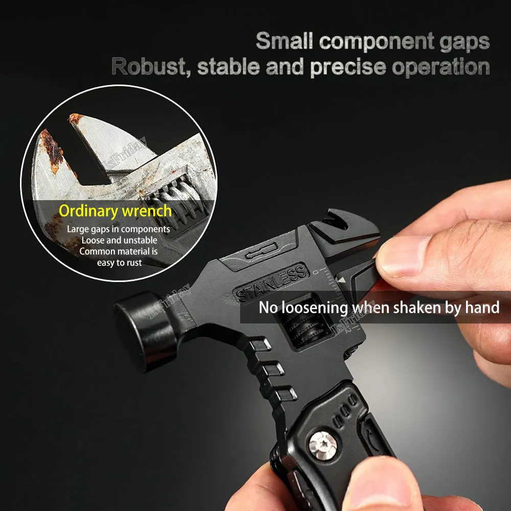 12 in 1 Multitool EDC Tool Universal Folding Pliers Hammer Wrench Claw Knife Screwdriver Combinati Tool forCamp Outdoor Survival