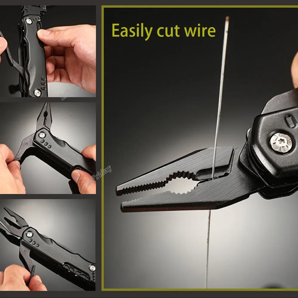 12 in 1 Multitool EDC Tool Universal Folding Pliers Hammer Wrench Claw Knife Screwdriver Combinati Tool forCamp Outdoor Survival