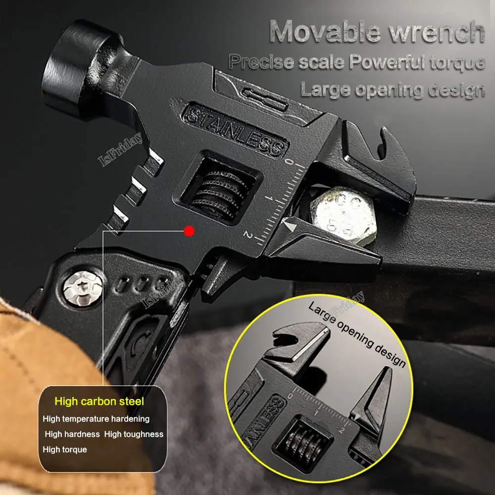 12 in 1 Multitool EDC Tool Universal Folding Pliers Hammer Wrench Claw Knife Screwdriver Combinati Tool forCamp Outdoor Survival