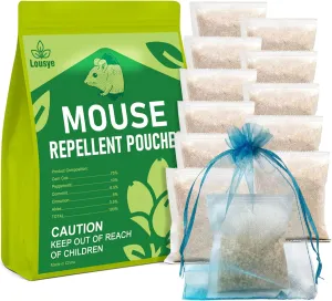 12 Pack Lousye Rodent Repellent, Mighty Mint Mouse Repellent,Humane Mouse Trap for Home, Car Engines, Pest Control for Indoor