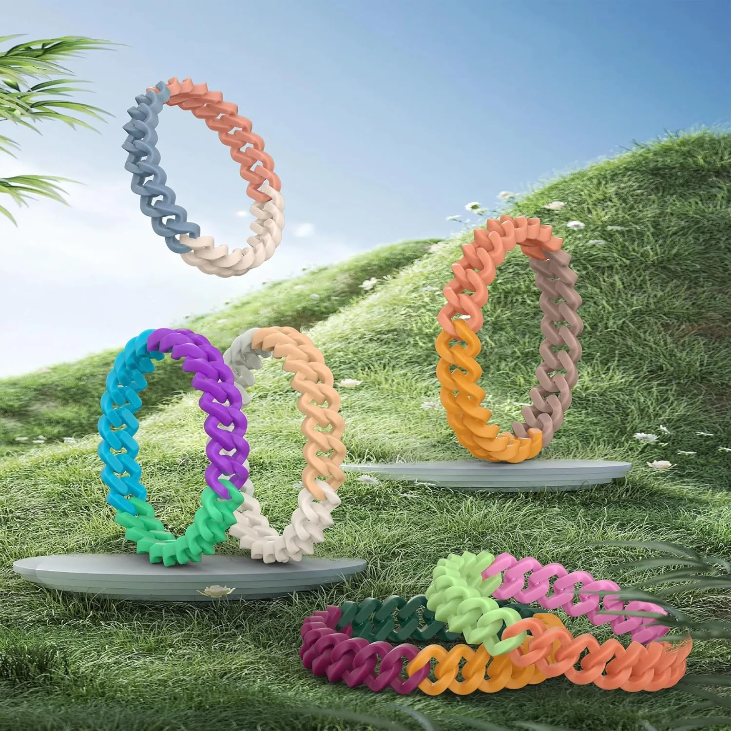 12 Pack Rainbow Mosquito Repellent Bracelets for Adults and Kids, DEET-Free Insect & Bug Repellent Bands, Individually Wrapped Repellent Wristbands for Outdoor Camping Traveling