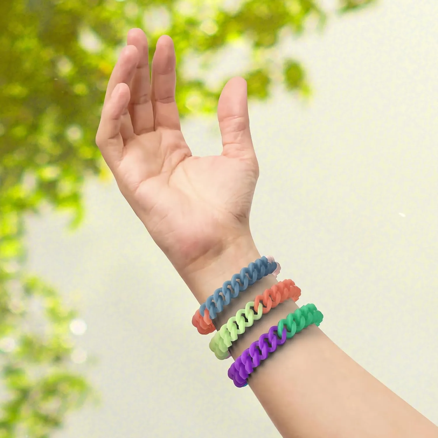 12 Pack Rainbow Mosquito Repellent Bracelets for Adults and Kids, DEET-Free Insect & Bug Repellent Bands, Individually Wrapped Repellent Wristbands for Outdoor Camping Traveling
