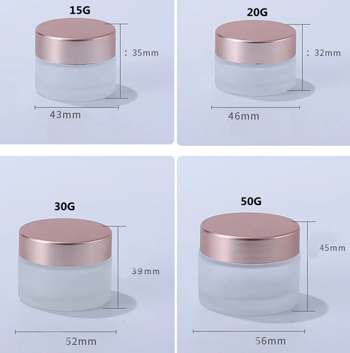 12 Packs 1 Oz/30ml Empty Jars Clear Frosted Glass Cream Jar Pot Bottles with Rose Gold Lids Refillable Cosmetic Container Glass Eye Cream Jar Pot for Face Lotion Eyeshadow Lip Balms …