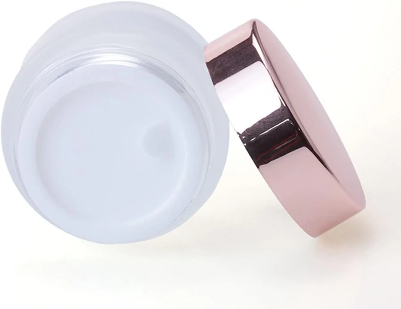 12 Packs 1 Oz/30ml Empty Jars Clear Frosted Glass Cream Jar Pot Bottles with Rose Gold Lids Refillable Cosmetic Container Glass Eye Cream Jar Pot for Face Lotion Eyeshadow Lip Balms …
