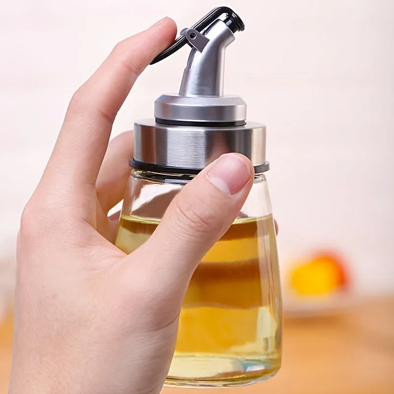 1pc Controllable Glass Oil Pot with Leak-Proof Design