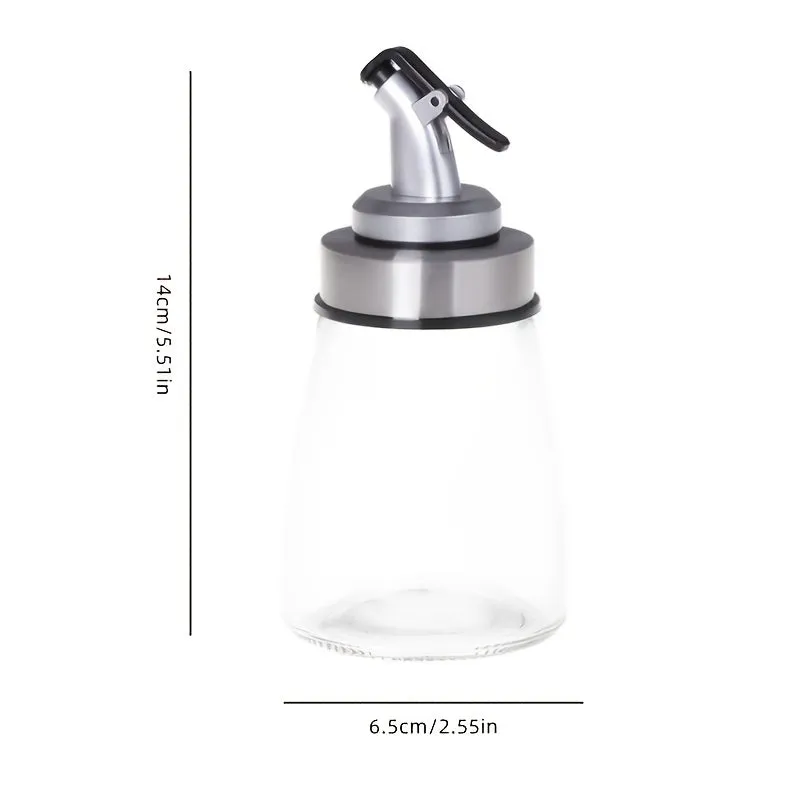 1pc Controllable Glass Oil Pot with Leak-Proof Design