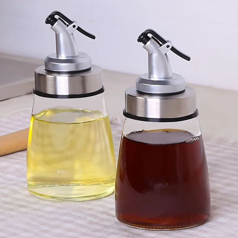 1pc Controllable Glass Oil Pot with Leak-Proof Design