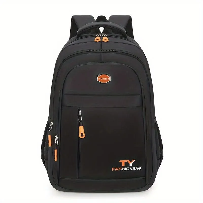 1pc Men's Backpack, Large Capacity Waterproof Casual Backpack, Adjustable Computer Backpack
