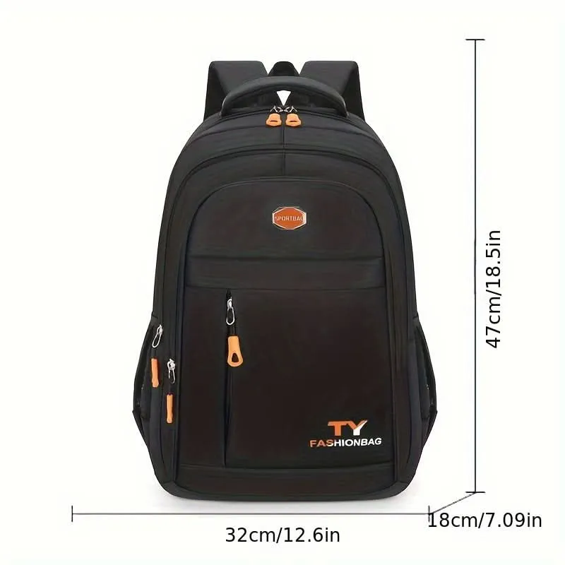 1pc Men's Backpack, Large Capacity Waterproof Casual Backpack, Adjustable Computer Backpack