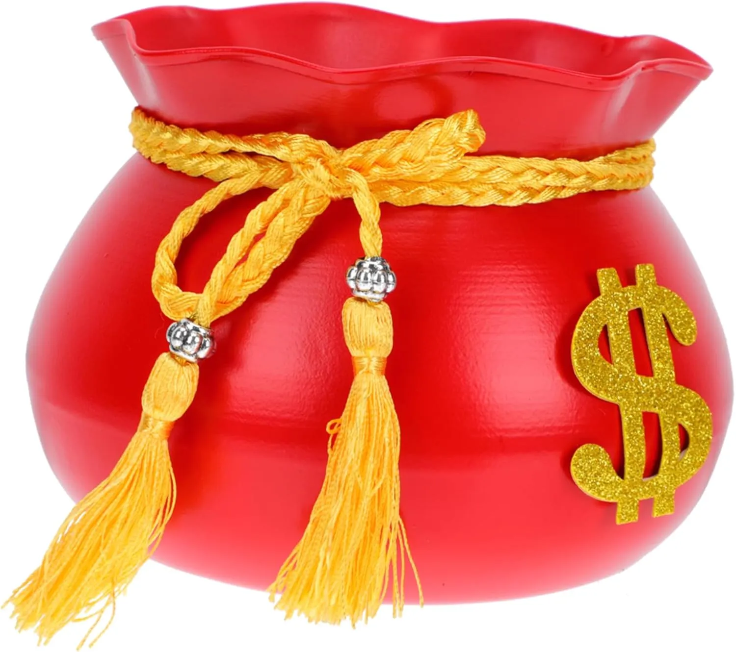 1pc New Year's Money Bag Vase Lucky Bag Vase Flower Pots for Indoor Plants Fortune Bag Flowerpot Retro Vase Shaped Household Luck Bag Flower Pot Elegant Plant Pot Red Iron