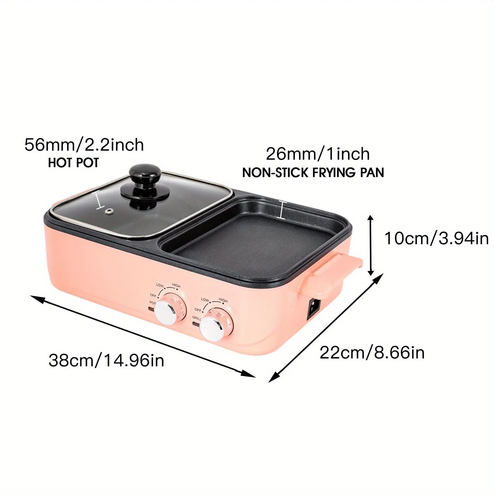 2-in-1 Electric Hot Pot & Korean BBQ Grill – 1500W, 2L Non-Stick Shabu Grill