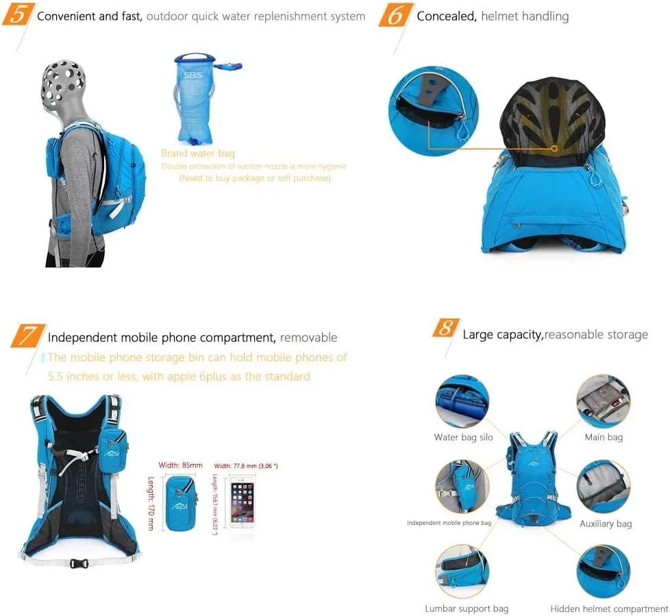 20L Unisex Casual Gym Backpack with Water Bag Compartment & Helmet mesh for Camping,Cycling,Hiking,Climbing & Travel.