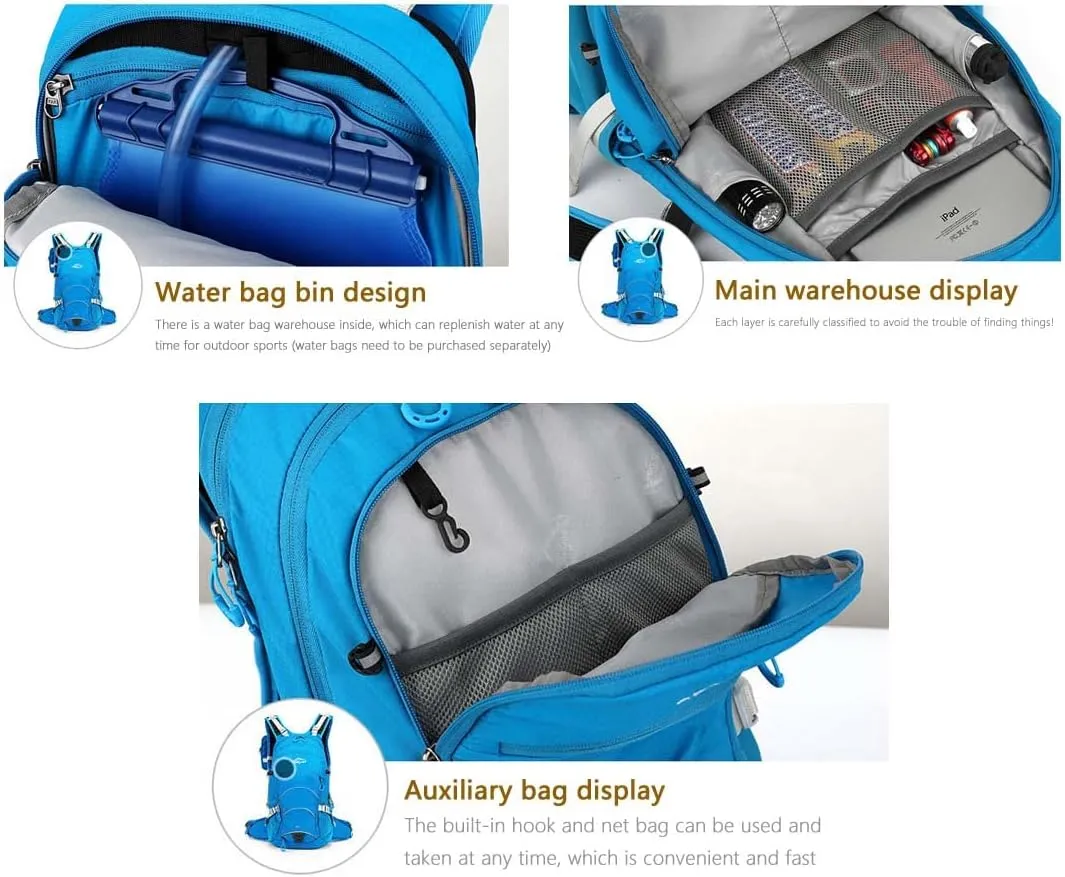 20L Unisex Casual Gym Backpack with Water Bag Compartment & Helmet mesh for Camping,Cycling,Hiking,Climbing & Travel.