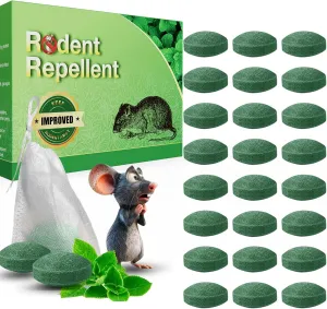 24P Rodent Mice Repellent, Peppermint Oil to Repel Mice and Rats, Rodent Mouse Repellent for Car, Natural Ingredients Rat Repellent Balls