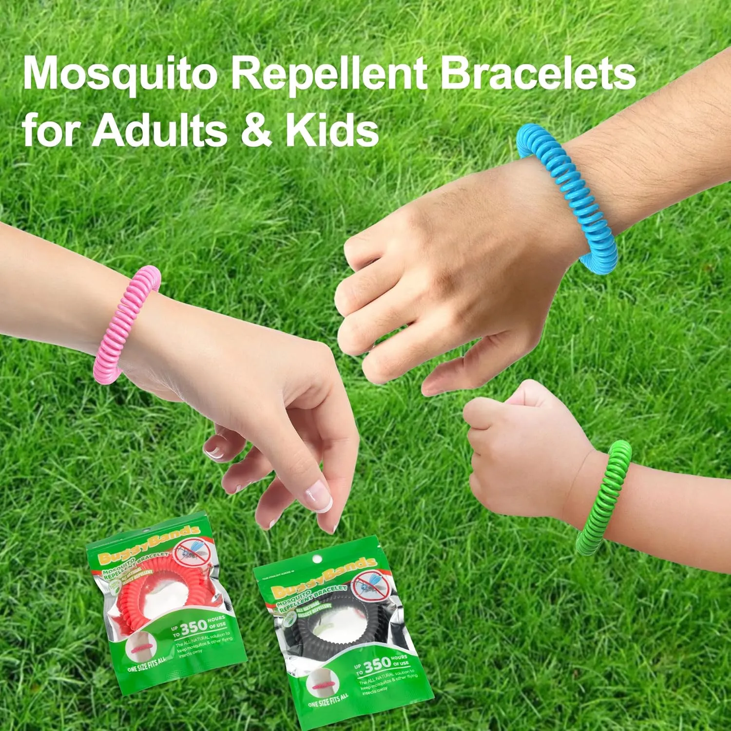 25 Pack Mosquito Repellent Bracelets for Adults & Kids, DEET-Free Bands, Individually Wrapped Insect & Bug Repellent Wrist Bands