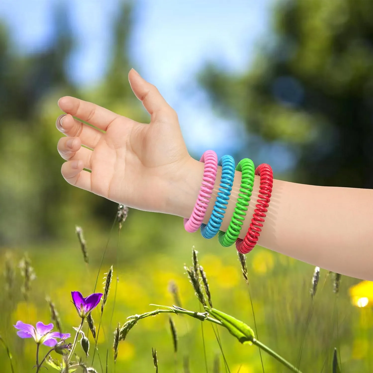 25 Pack Mosquito Repellent Bracelets for Adults & Kids, DEET-Free Bands, Individually Wrapped Insect & Bug Repellent Wrist Bands