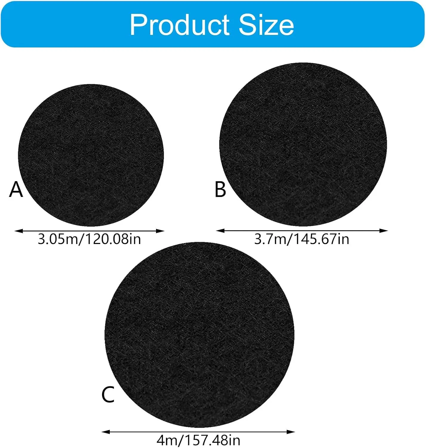 305/370/400cm Pool Underlay Nonslip Underlay Round Pool Underlay Outdoor Swimming Pool Mat Pool Groundsheet Foldable
