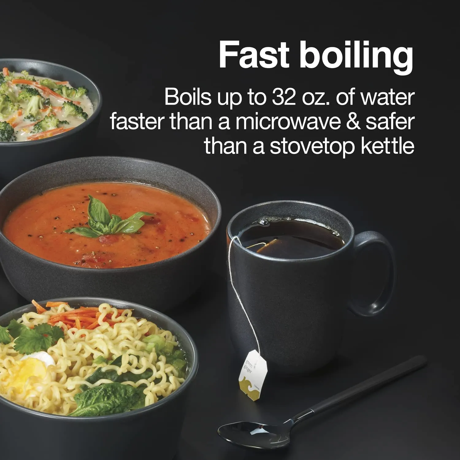 32Oz Adjustable Temperature Hot Pot Electric Kettle for Tea, Boiling Water, Cooking Noodles and Soup, White