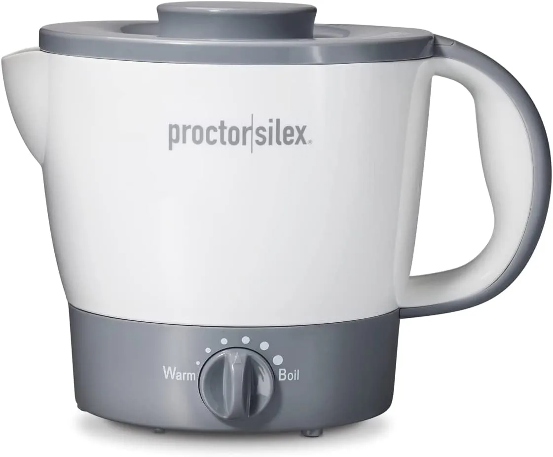 32Oz Adjustable Temperature Hot Pot Electric Kettle for Tea, Boiling Water, Cooking Noodles and Soup, White