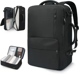 35L Travel Backpack | 180° All-Open Design | Multi-Pockets | Airline Approved Carry on |15.6 inch Laptop Compartment | USB Port |Perfect for Travel Business College Bookbags |Men Women,Black