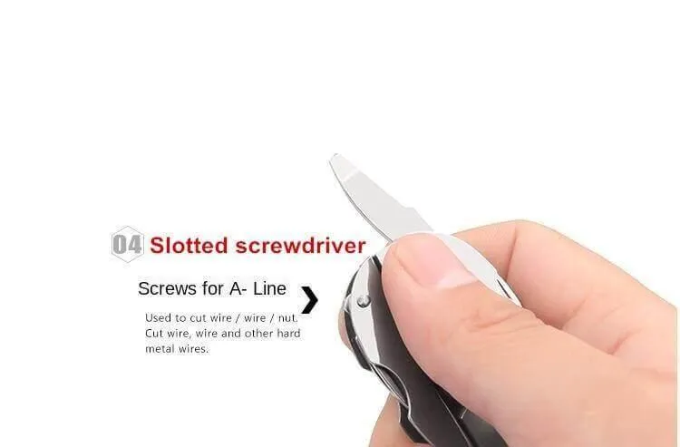6-in-1 Keychain Tool Kit - Foldable Travel  Camping Essential