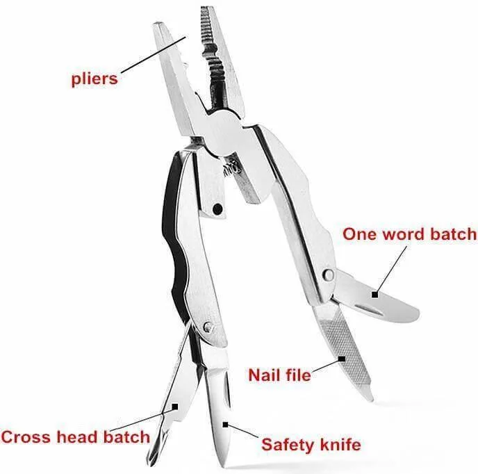 6-in-1 Keychain Tool Kit - Foldable Travel  Camping Essential