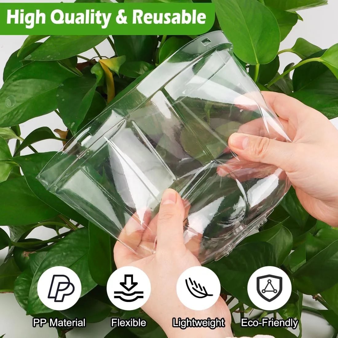 6 Inch Clear Plastic Humidity Dome, 30 Pcs Adjustable Transparent Plant Domes for 6" Seedlings Nursery Pots, Reusable Thick Plastic Grow Dome Cover for Seed Starter Pots Outdoor Gardening Plant Growth