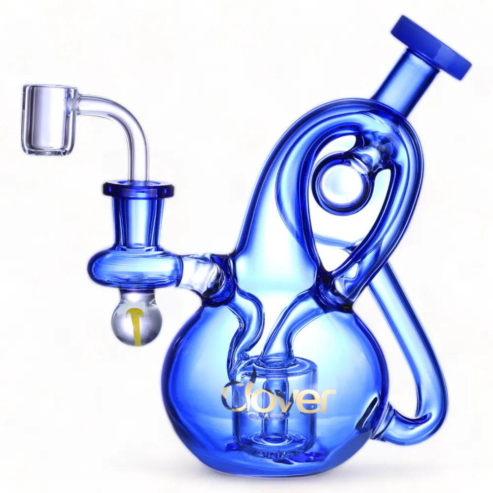 6" Clover Glass Twists Sprinkler Perk Water Pipe