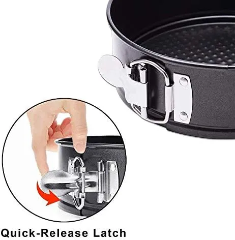 7 Inch Springform and Bundt Pans, Non-stick Cheesecake and Ice-Cream Cake Bakeware,Carbon Steel Tube Pan 2 in 1 with Removable Bottom and Quick-Release Latch for 5,6,8 QT Instant Pot Gray