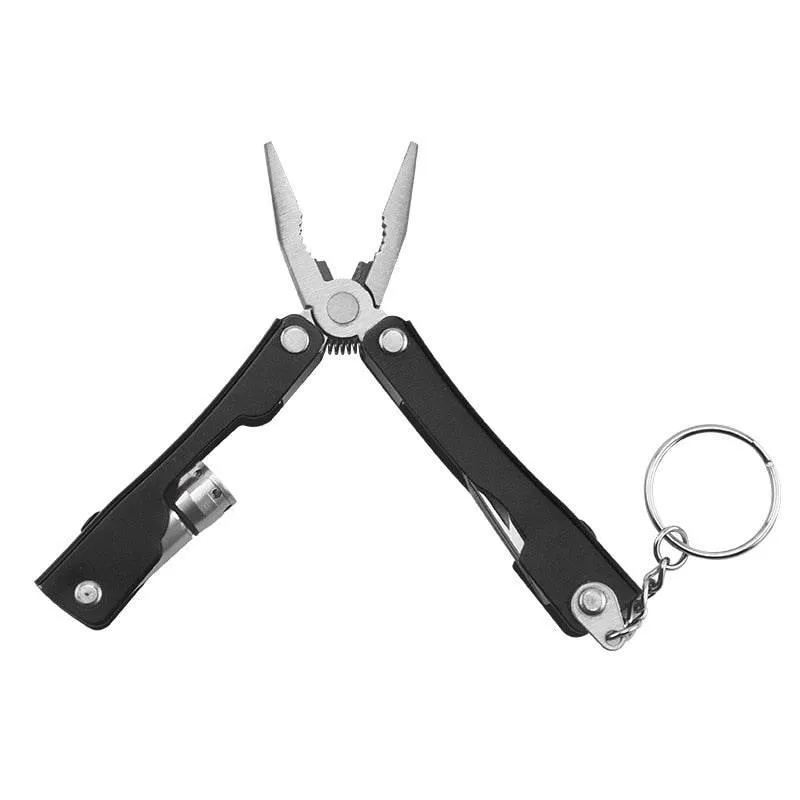 9-in-1 Aluminum Keychain Multitool - Compact Portable Explorer Tool