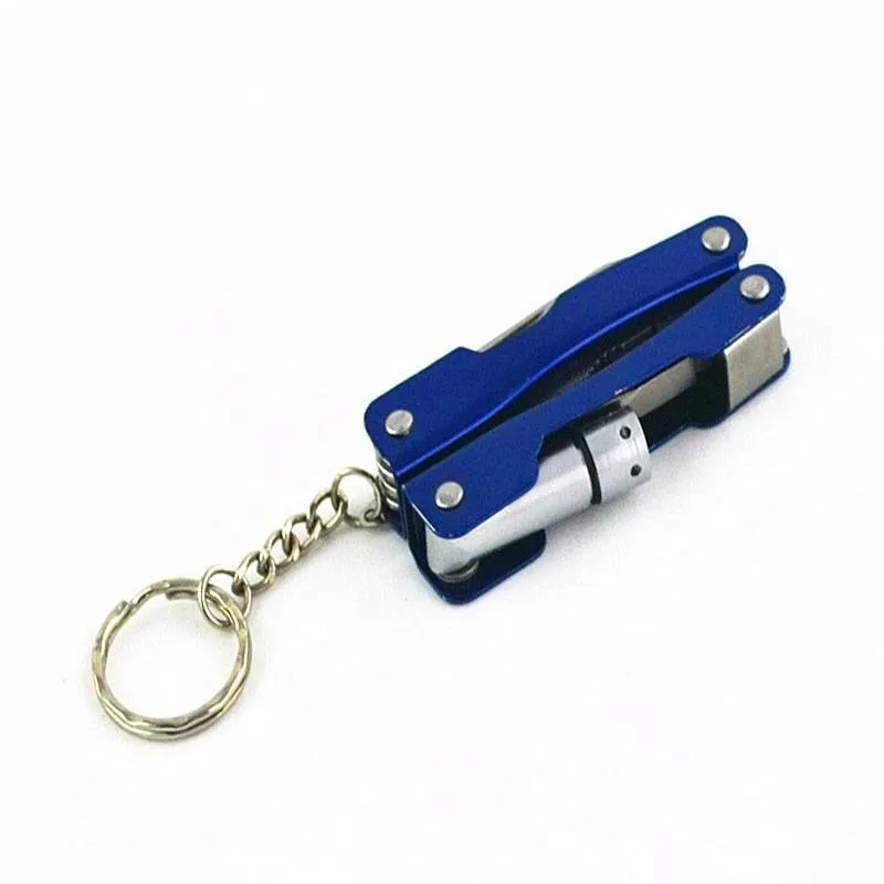 9-in-1 Aluminum Keychain Multitool - Compact Portable Explorer Tool