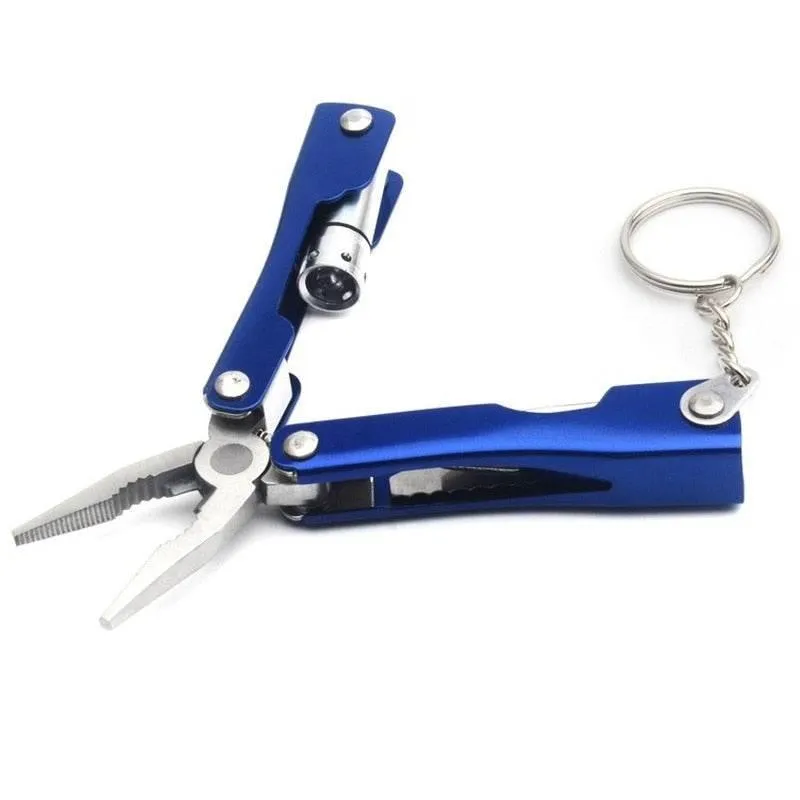 9-in-1 Aluminum Keychain Multitool - Compact Portable Explorer Tool