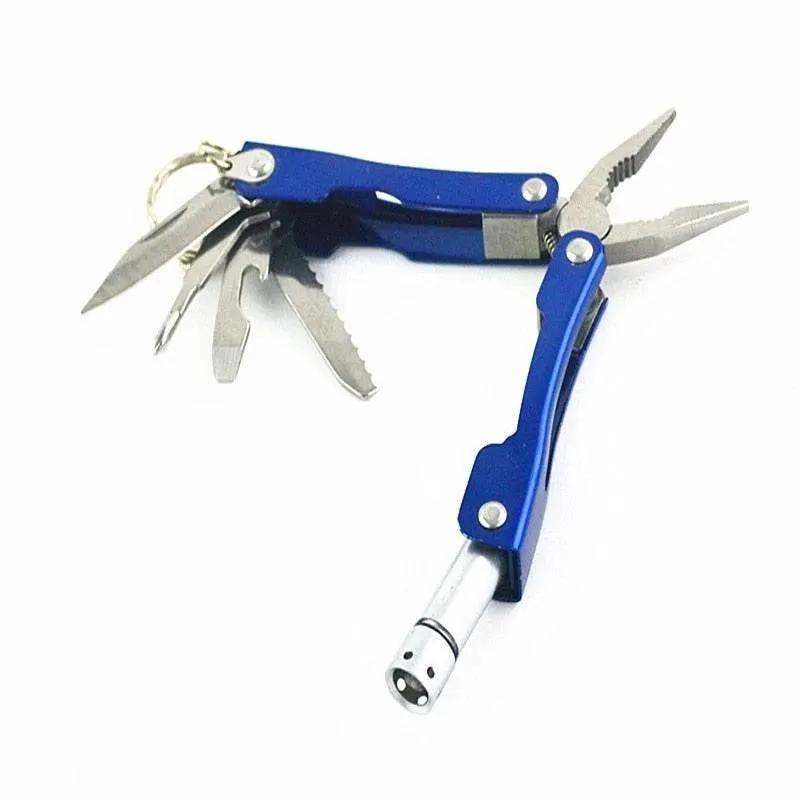 9-in-1 Aluminum Keychain Multitool - Compact Portable Explorer Tool