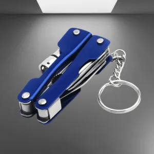 9-in-1 Aluminum Keychain Multitool - Compact Portable Explorer Tool