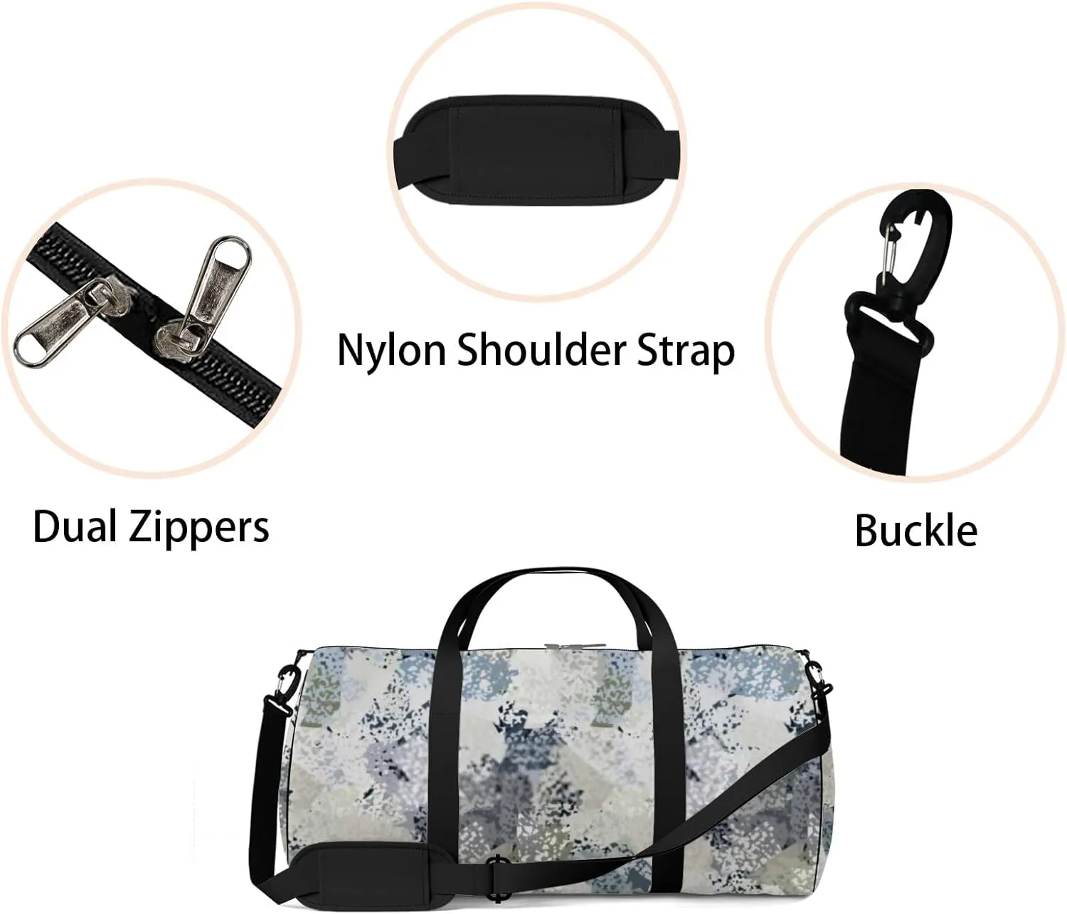 Abstract Art Seamless Pattern Background Texture Sports Bag Tote Bag Waterproof Gym Bag with Shoulder Strap Zipper 2 Side Pockets for Men and Women, Travel and Storage Shoulder Bag.