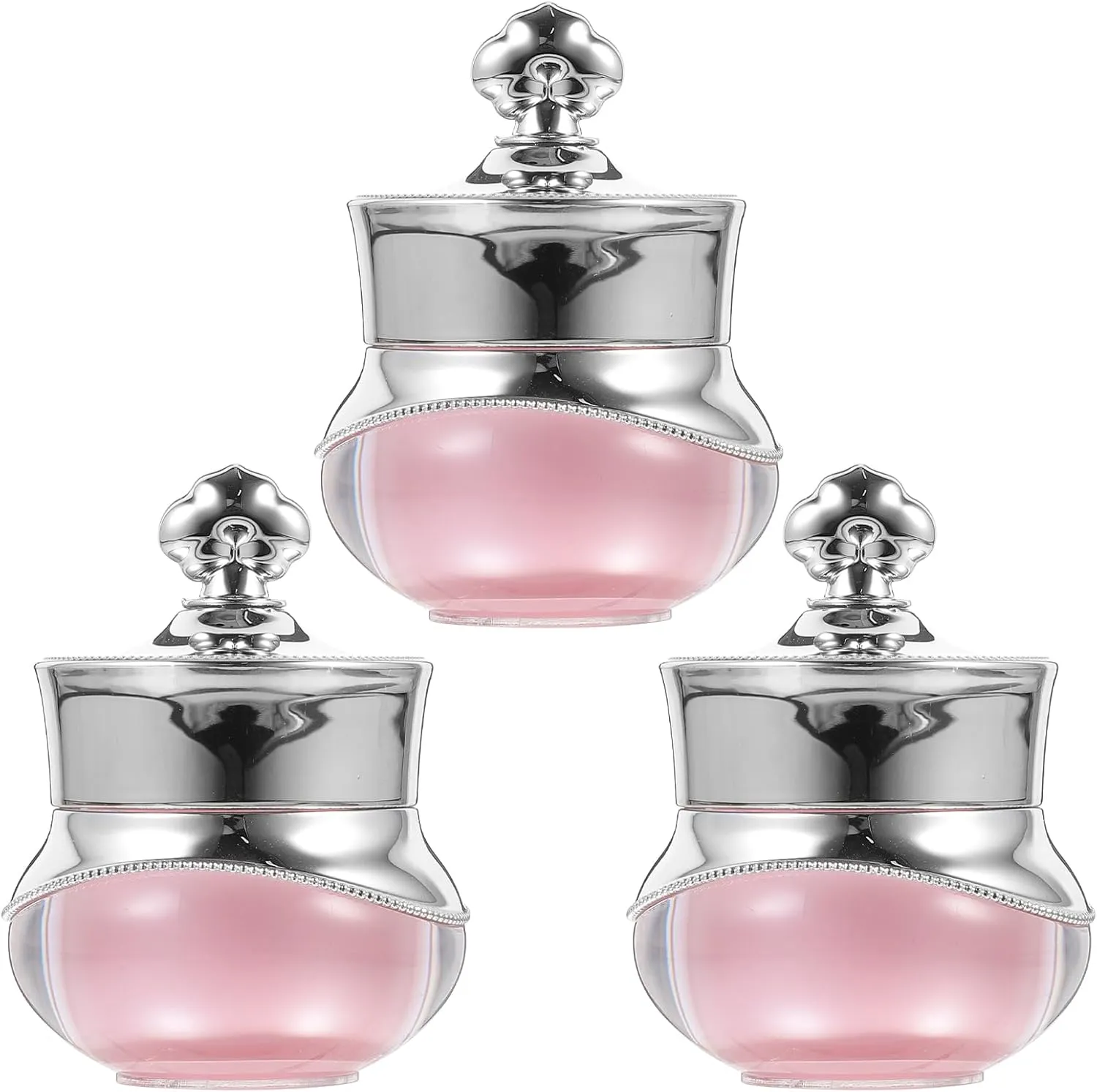 Acrylic Crown Empty Cream Bottles Refillable Cosmetic Sample Jars Travel Cream Containers Makeup Plastic Jar with Lid for Lotion Creams Eyeshadow Nails Powder 5 Gram