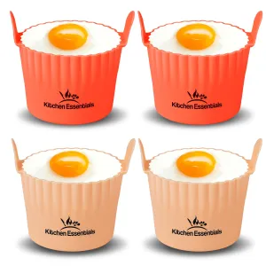 Air Fryer Baking Ramekins – Premium Food-Grade Silicone Mold Cups – Easy Release Nonstick Bakeware Set, 4-Pack for Eggs, Muffins, Cupcakes, Puddings, Tarts, Custards, and More!