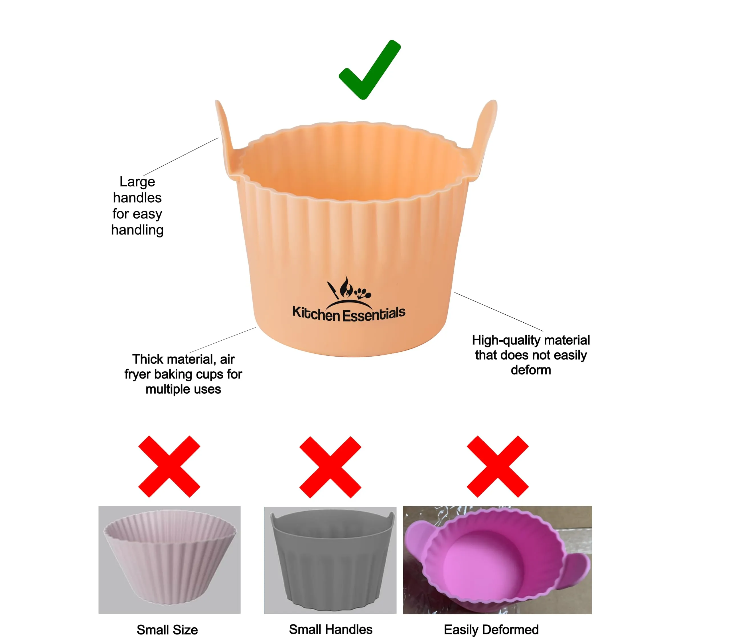 Air Fryer Baking Ramekins – Premium Food-Grade Silicone Mold Cups – Easy Release Nonstick Bakeware Set, 4-Pack for Eggs, Muffins, Cupcakes, Puddings, Tarts, Custards, and More!