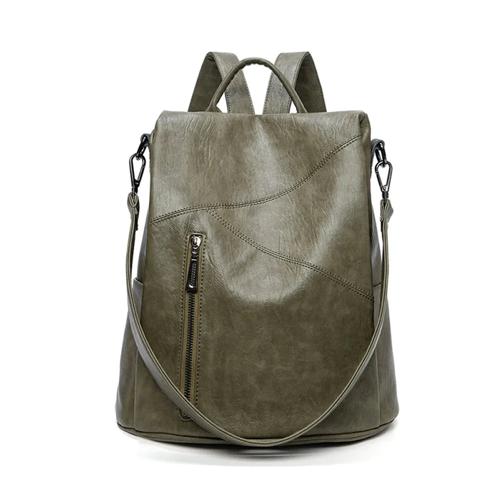 Anti-Theft Ladies Leather Backpack