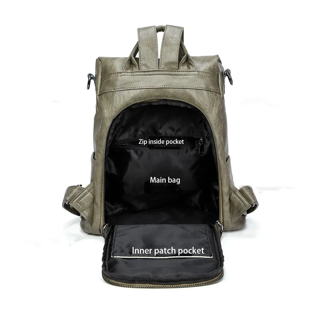 Anti-Theft Ladies Leather Backpack