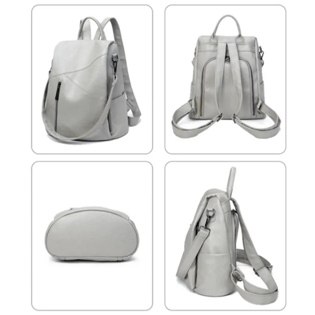 Anti-Theft Ladies Leather Backpack